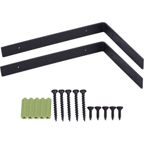 Set mit 2 robusten, industrietauglichen Wandregalhalterungen, verstärkten L-förmigen Halterungen, 5 mm Crezuo (1/4)