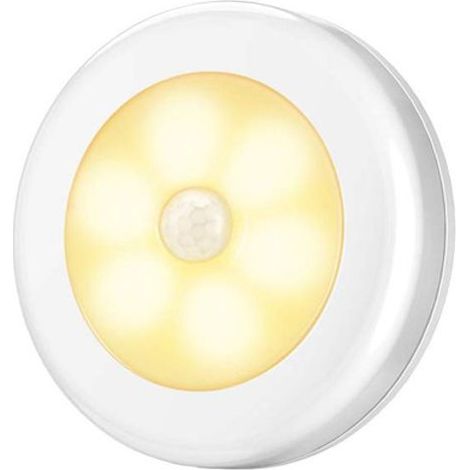 Veilleuse LED blanche à lumière blanc chaud, détecteur de mouvement et crépuscule, sans fil - pour chambre, couloir et placard (1/5)