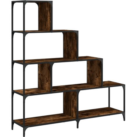 Bookcase 4-Stair Smoked Oak 139x33.5x149 cm Engineered Wood vidaXL (1/5)