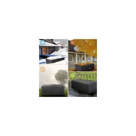 Funda para mesa de jardín, lona protectora impermeable para muebles de jardín y almacenamiento de invierno, conjunto de salón de jardín 242162100cm - Crezuo