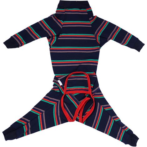 Combinaison de récupération pour chien, automne, entièrement enveloppée, empêche le léchage, extensible, respirant, chirurgical pour animaux de compagnie, pour intérieur et extérieur, bande de couleur (1/5)