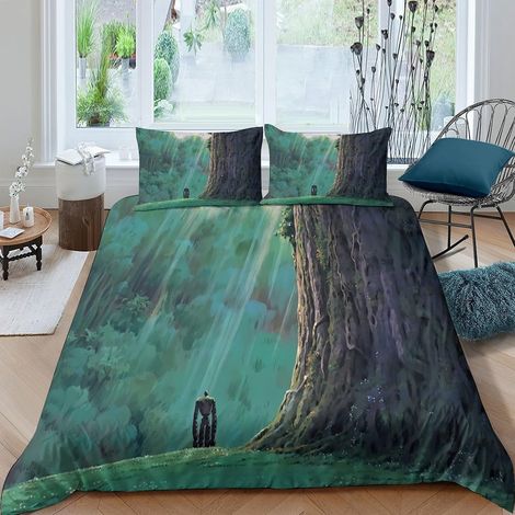 Parure de lit forêt Fantastique Anime Housse Microfibre ado déco - Single(140x200cm) (1/5)