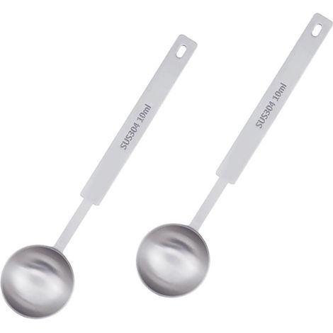 Cuillère à café, cuillère à soupe, cuillère doseuse, 15 ml, acier inoxydable, lot de 4 (1/5)
