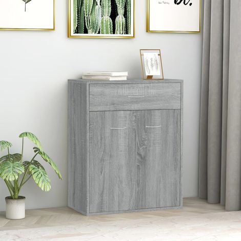 Aparador de madera contrachapada gris Sonoma 60x30x75 cm vidaXL (1/5)