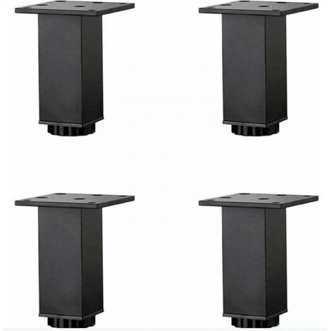 4pcs (10cm) Height Adjustable Aluminum Alloy Furniture Legs, Sofa Coffee Table Legs, Sink Bathroom Cabinet Legs, Matte Black, with Screws MUMU (1/4)