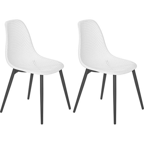 Lot de 2 Chaises de jardin en aluminium et résine coloris blanc Malte - Jardiline (1/5)