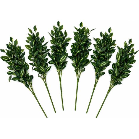 Pack of 6 x 45cm Artificial Variegated Foliage Spray Stem (1/5)