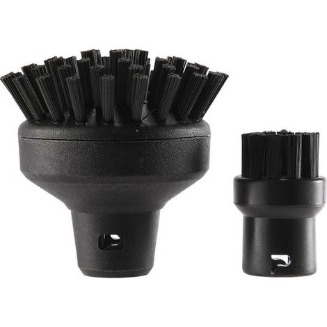 Ensemble de 2 brosses de nettoyage rondes pour nettoyeurs vapeur Karcher SC1 SC2 SC3 (1/5)