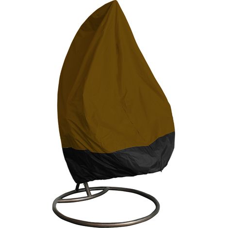 Regenschutz- und UV-Schutzabdeckung für Schaukel- oder Hängesessel – Abdeckung aus 210D Oxford-Gewebe in silber, schwarz und braun – Maße: 190 x 115 cm-lsw