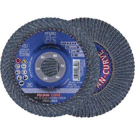 Molatura Fra 125 Mm (12 200 Giri / Min), Polifan® Sg-Zirkon-Curve, Radiale, Gola: 40, Larghezza. : Filetto Salda - 5 Mm (1/5)
