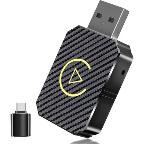 Adaptador inalámbrico CarPlay para iPhone de Apple, adaptador inalámbrico CarPlay con cable de extensión USB y USB-C/Tipo-C, compatible con coches a partir de 2016 y teléfonos con iOS 10 o superior. (1/5)