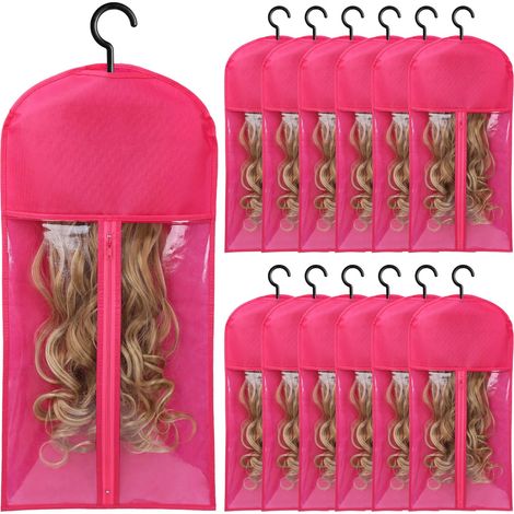 Bolsas para guardar pelucas con gancho (12 unidades) - Soporte para extensiones de cabello y accesorios (1/5)