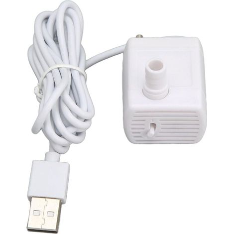 Petite pompe à eau 5V, pompe de fontaine USB, pompe de fontaine silencieuse pour animaux de compagnie, blanche (1/4)