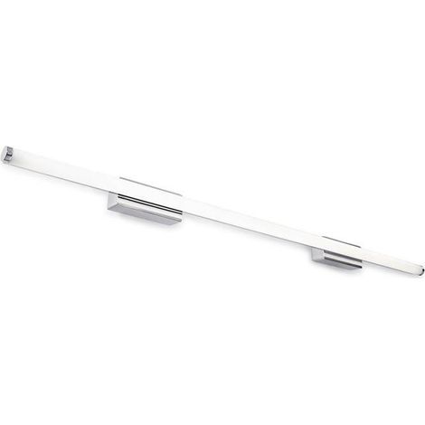 LedsC4 Toilet Slim - Luminaire Salle de Bain LED 43.6W et 3472lm avec Blanc Chaud 3000K. Diamètre 7.8cm. Structure en Aluminium. Usage Intérieur IP44. Coloris Chromé (1/2)