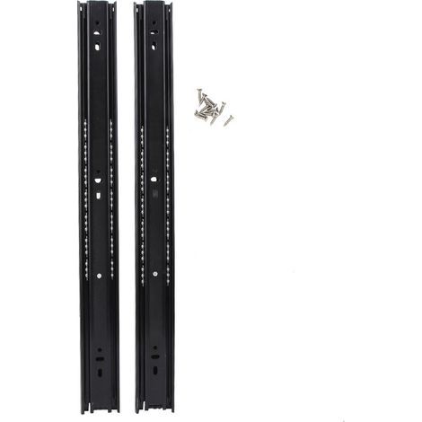 1 Paire de Coulisse de Tiroir à Roulement à Billes 18 Pouces, Glissière en Acier Noir pour Meuble (1/5)