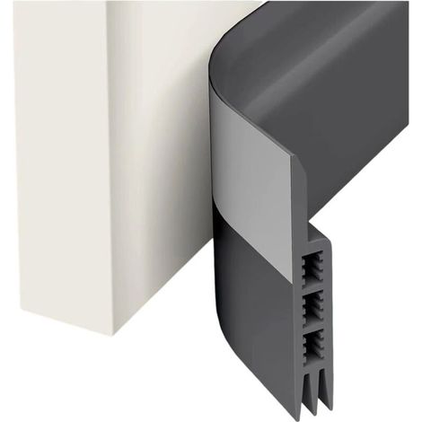 Cale-porte, joint de bas de porte pour portes extérieures et intérieures, joint d'étanchéité, isolation phonique et thermique pour fenêtres de garage, coupe-froid (gris) (1/5)