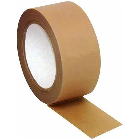 12 Ruban Adhésif en Papier kraft Ecologique Biodégradable au support papier adhésif 50 mm x 50 mètres adhésif kraft sans plastique rendant ce Ruban Adhésif kraft totalement recyclable (12) (1/3)