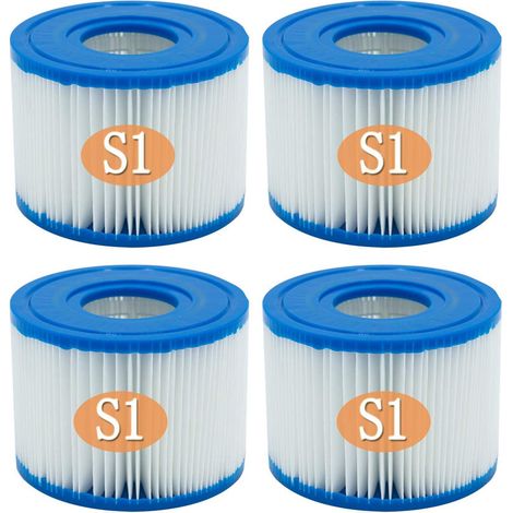 INTEX 29001E Packung mit 4 PureSpa Typ S1 Poolkartuschen, einfach zu installieren