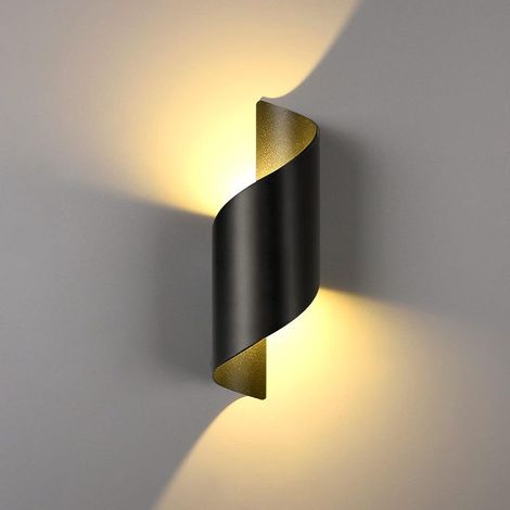 Applique murale LED 10W 3000K IP65 aluminium noir jardin salon salle de bain chambre (1/5)