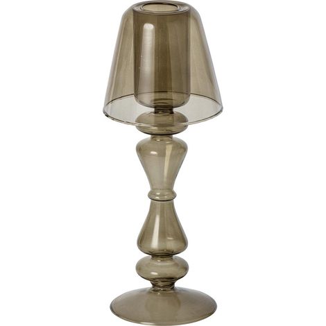 Photophore Lampe en Verre "Silje" 26cm Vert Olive (1/4)