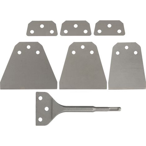 Burin décolleur de carrelage ultra fin, manche rond, kit grattoir sol/mur pour marteau électrique (1/5)