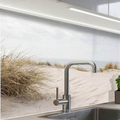 REVETEMENT MURAL DE CUISINE, CRÉDENCE DE CUISINE Nuages - Paysage de dunes - Sable 80x60 cm (1/5)