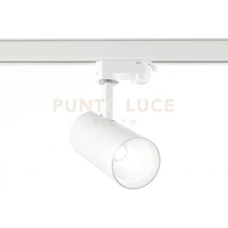 Proiettore a binario trifase GFA 20W 1500lm 3000K LED CREE - Bianco Opaco, Struttura in alluminio, Orientabile - Gealuce