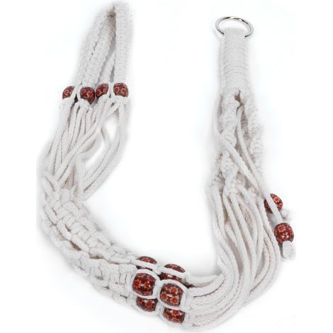 Suspension pour Plantes Intérieure avec Perles en Bois - Pot de Fleurs Décoratif pour la Maison (1/5)