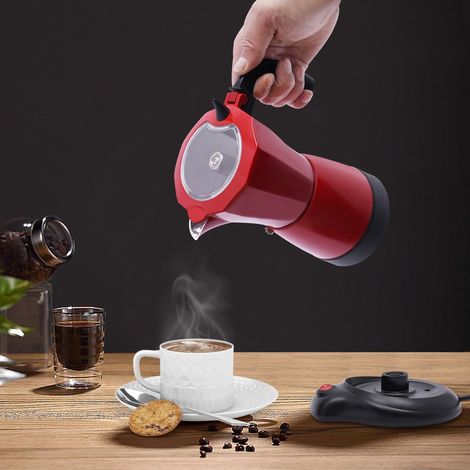 Cafetière électrique Machine à espresso Pot à moka Mokka Maker 6 tasses (1/5)