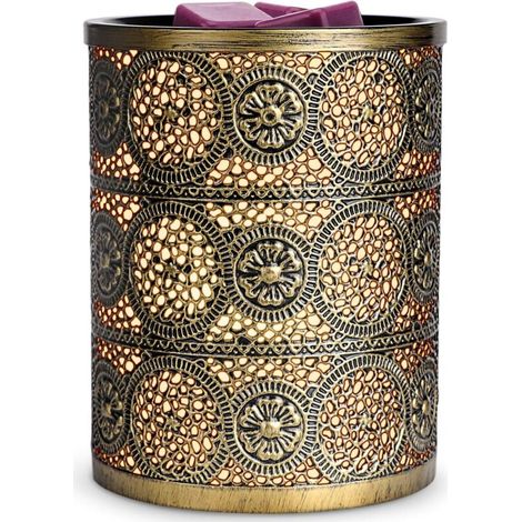ZOLGINAH Brûleur Cire Parfumée Électrique, Lampe à Parfum en Métal, Veilleuse Chauffe-Parfum, Brûleur à Huile de Parfum de Fondoir de Réchaud en Métal pour La Chambre de Bureau à Domicile