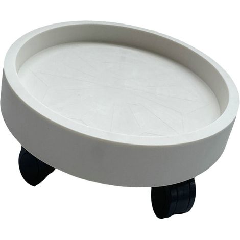 Plateau à roulettes pour pot de fleurs rond, roulettes pivotantes amovibles, support pour plantes de balcon, blanc, 30 (1/5)