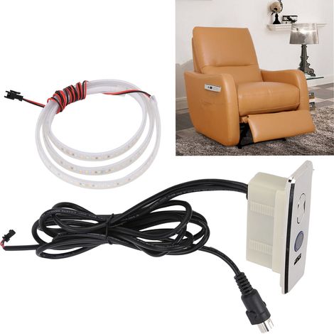 Contrôleur de canapé électrique avec actionneur linéaire CC à balais, trois boutons et bande LED, canapé électrique 1M avec contrôleur à bande LED, tête droite, cinq broches. (1/5)