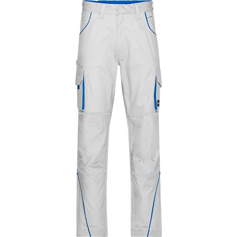 James & Nicholson Funktionelle Arbeitshose JN847 Gr. 54 white/royal (1/5)