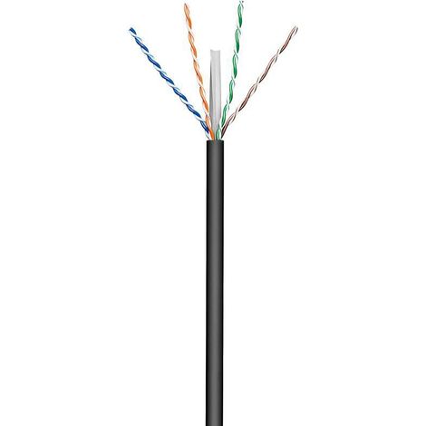 Cable MicroConnect U/UTP CAT6 para exteriores de 100 m, negro.