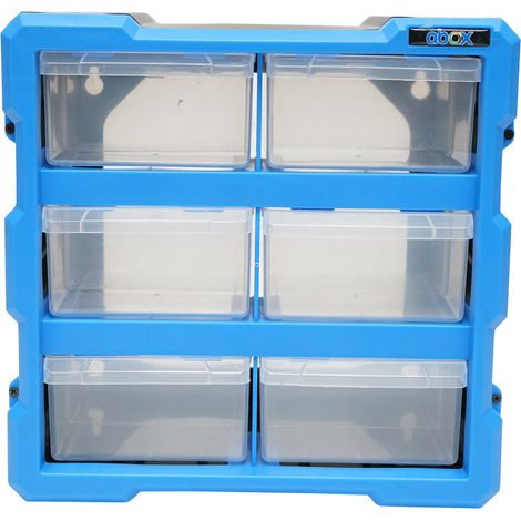 Contenitore modulare in plastica blu, 6 cassetti, dimensioni 267x157x262 mm Breckner Germany (1/5)
