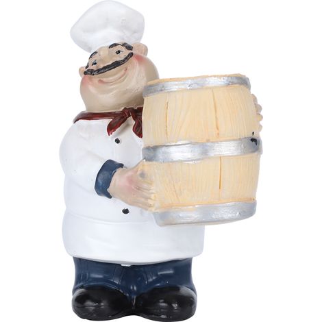 Resin Chef Statue Toothpick Holder Nordic Figurine Restaurant Tabletop Decoration Craft (1/5)