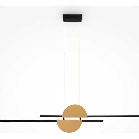 Maytoni Skyline Plafonnier suspendu de bar moderne noir 4000 K 800 lm abat-jour en laiton
