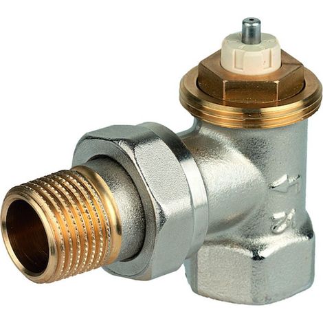 Resideo Cuerpo de válvula termostática SX Latón niquelado, Angular, 1/2", V2000ESX15