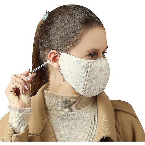 Masque d'hiver thermique coupe-vent pour femme, beige (1/4)