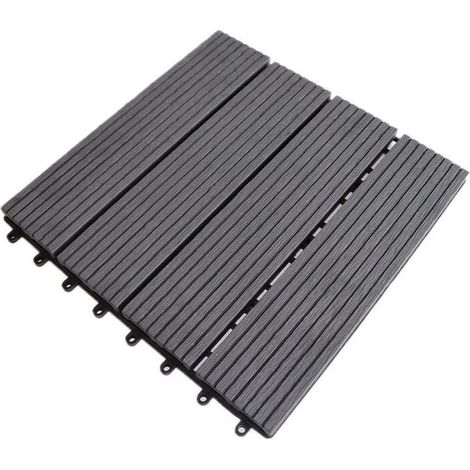 Dalle de jardin d'aménagement extérieur Résistante et élégante 30 x 30 x 2 cm Gris anthracite TRENDYFLAIR (1/2)
