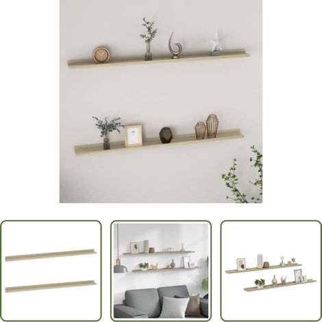 Wandregale -  Wandregale 2 Stk. Sonoma-Eiche 115x9x3 cm (1/5)