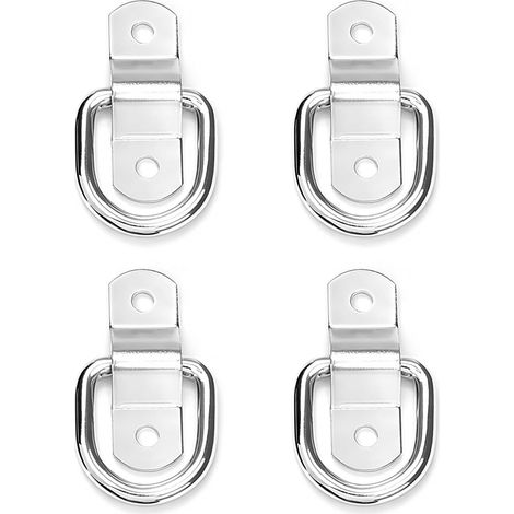 4 Pièces Anneaux Arrimage pour Remorque, D Ring en Acier Galvanisé, Fixation pour Chargement Camion Fourgon Bateau et Remorque (1/5)