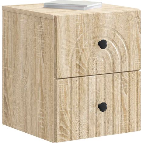 Maison Exclusive - Mobiletto da notte a muro Rovere Sonoma 33 x 34,5 x 40 cm (1/5)