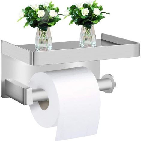Porta Carta Igienica, Premio SUS304 Porta Carta igienica Materiale Acciaio Inossidabile per Bagno Cucina Toilette - Argento (1/5)