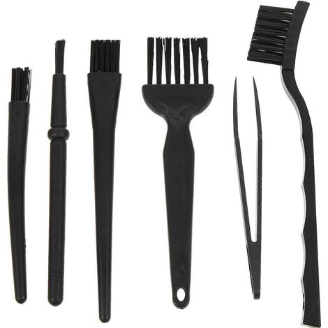 Set antistatischer Tastaturbürsten, praktische Reinigungspinzette, kreative Kehrbürsten-17X2.5X1CM-Black (1/3)