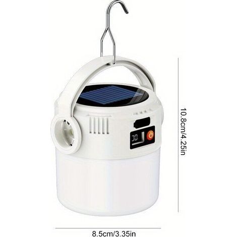 Lampe de Camping 2-en-1 Solaire & USB – Lampe Suspendue Portable avec Torche COB LED Haute Puissance pour Extérieur et Urgences (1/5)