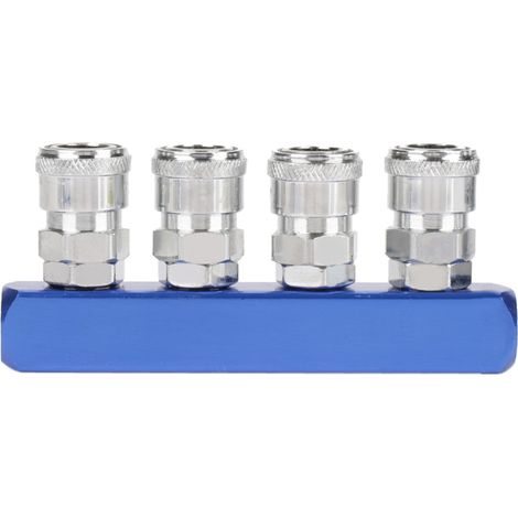 Raccord rapide pneumatique femelle 12 mm pour tuyau d'air, filetage PT1/4 (4 voies) (1/5)