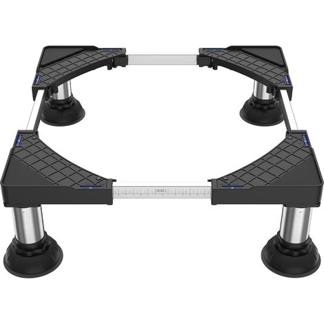 (Noir) Support de machine à laver 4 Pieds à Ventouse Socle Lave Linge Charge 250 kg pour Frigo Lave-linge Sèche-linge réglable 45-65 cm (1/5)