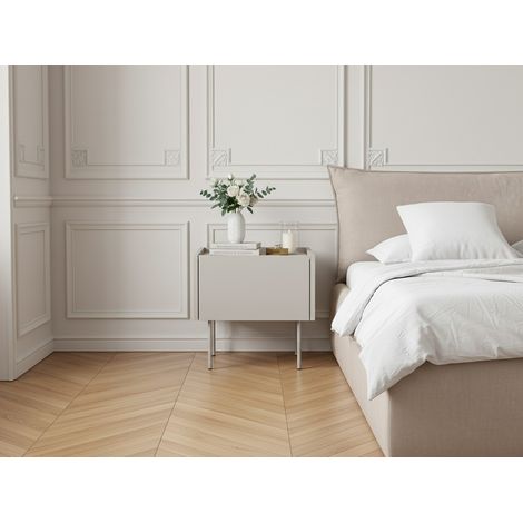 BOBOCHIC - Table de chevet 1 tiroir ATLAS Beige (1/5)