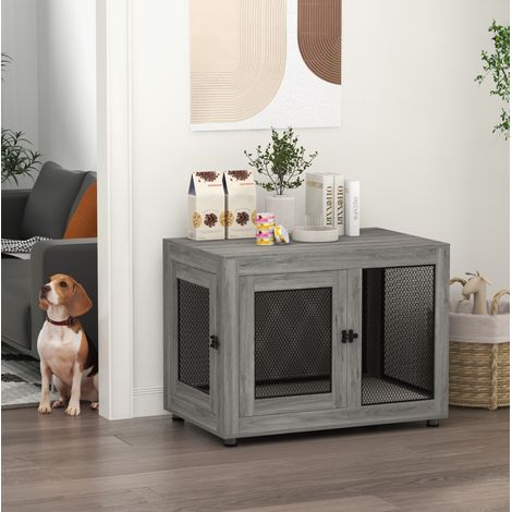 Jaula para perros con 2 puertas 94x60x71,5 cm OKMYHOME (1/4)